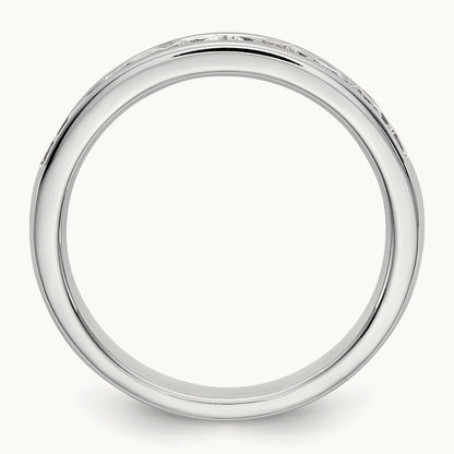 9-Stone Diamond Channel Band, 14K White Gold