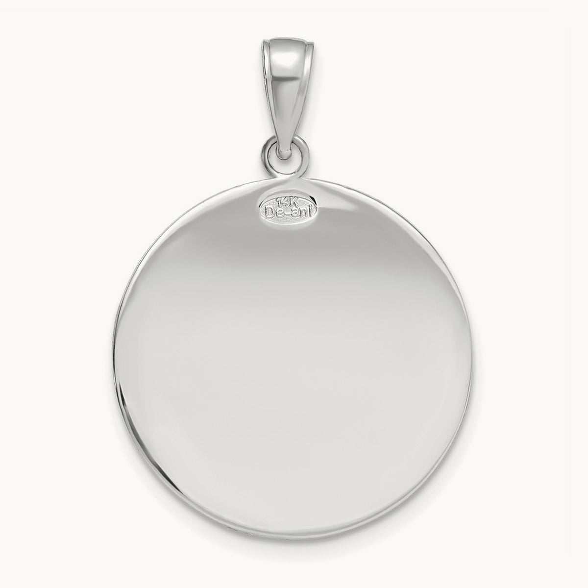 Polished / Satin Christopher Medal Charm, 14K White Gold