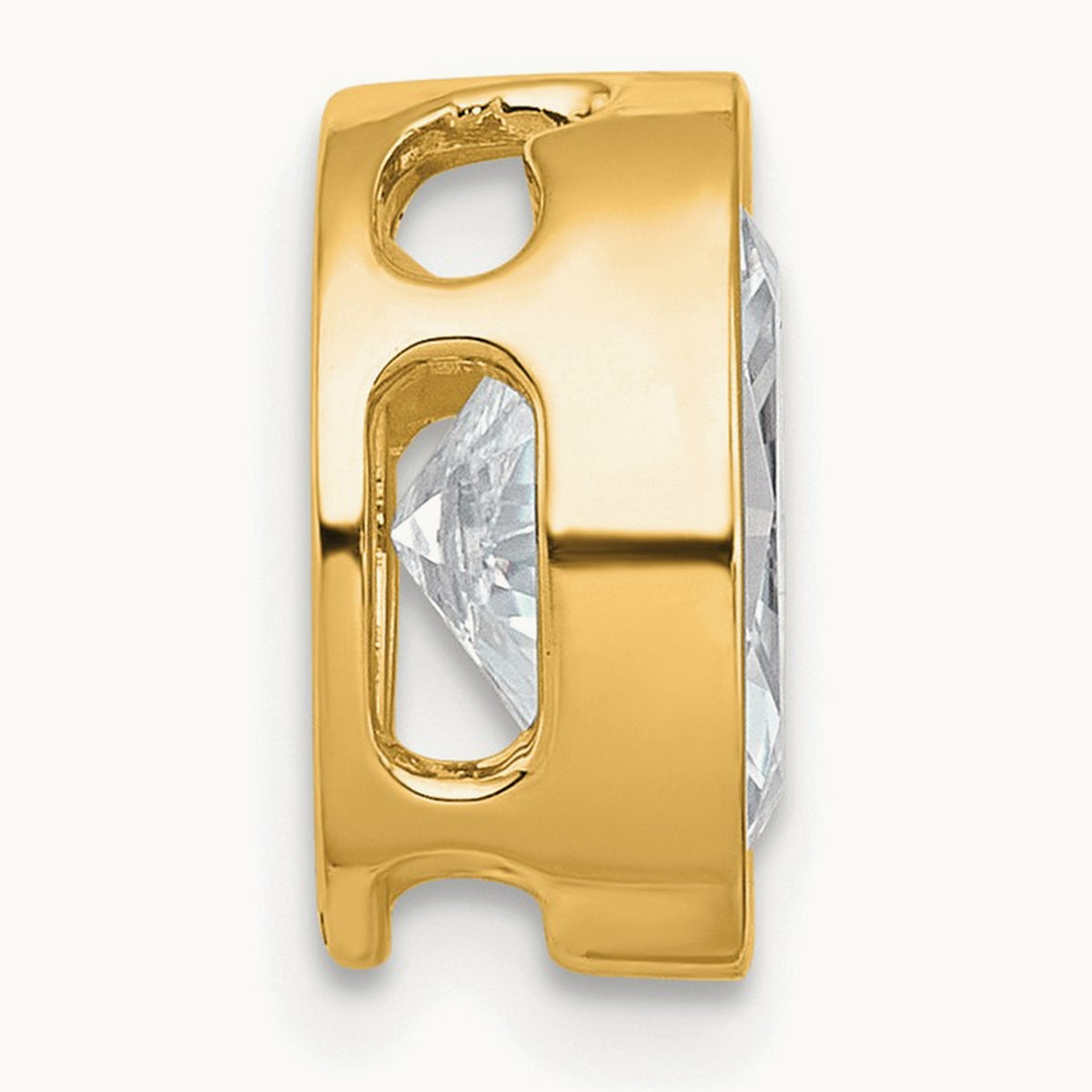 Oval Bezel Set Chain Slide Pendant, 0.25-3.00 ct tw Lab-Grown Diamond — 3 ct, 14K Yellow Gold