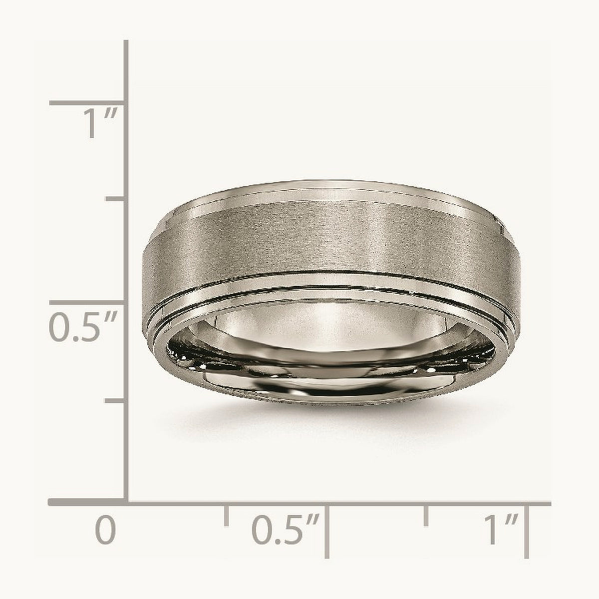 Brushed Center Double Step Ridged Edge Band — 7.5