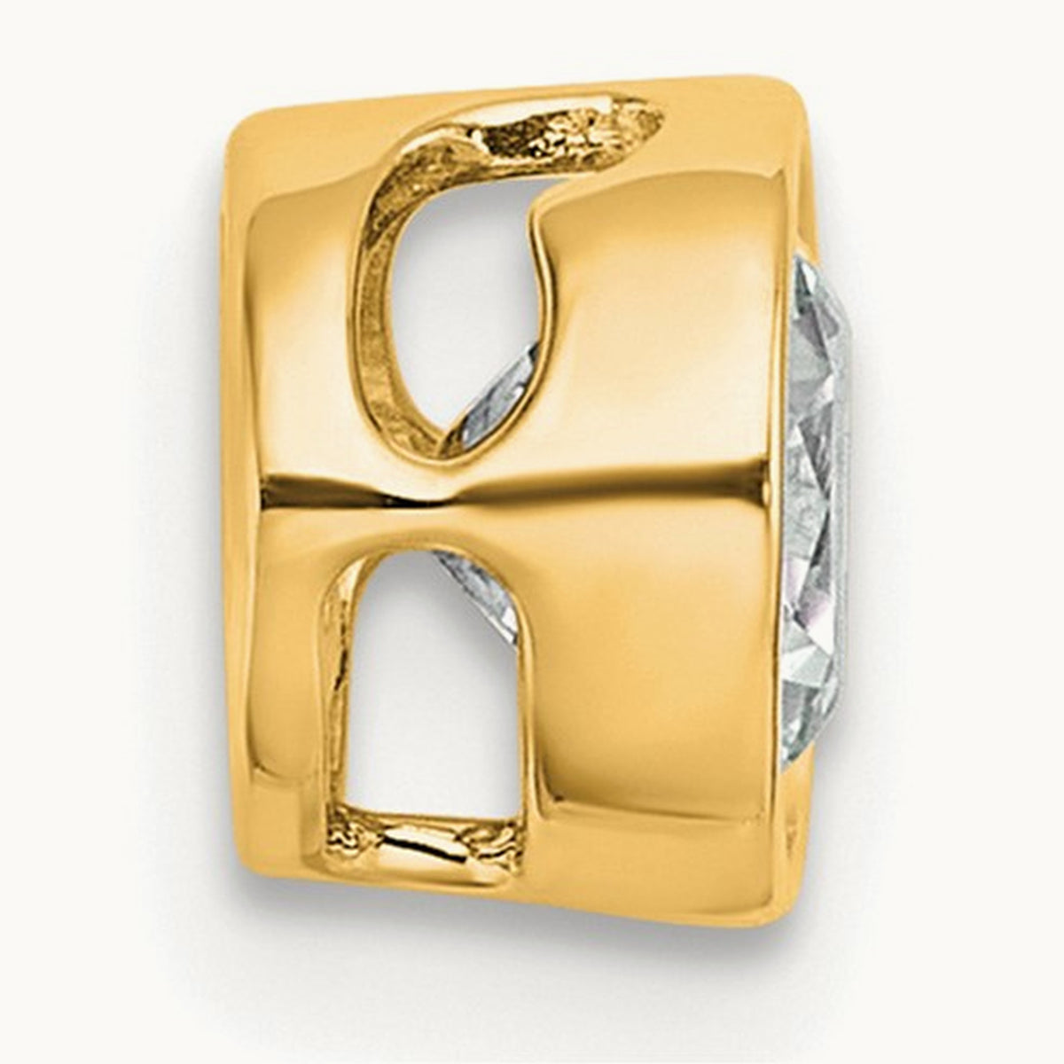 Round Bezel Set Chain Slide Pendant, 0.25-3.00 ct tw Lab-Grown Diamond — 3/4 ct, VS (Best), 14K Yellow Gold