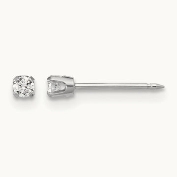 Inverness 14k White Gold .10ct Lab Grown Diamond Stud Earrings, 2.4mm