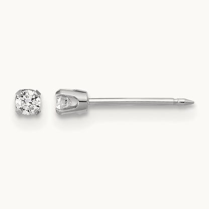 Inverness 14k White Gold .10ct Lab Grown Diamond Stud Earrings, 2.4mm