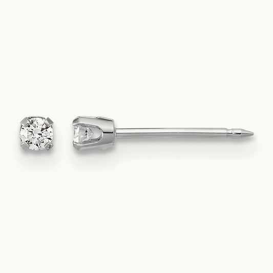 Inverness 14k White Gold .10ct Lab Grown Diamond Stud Earrings, 2.4mm