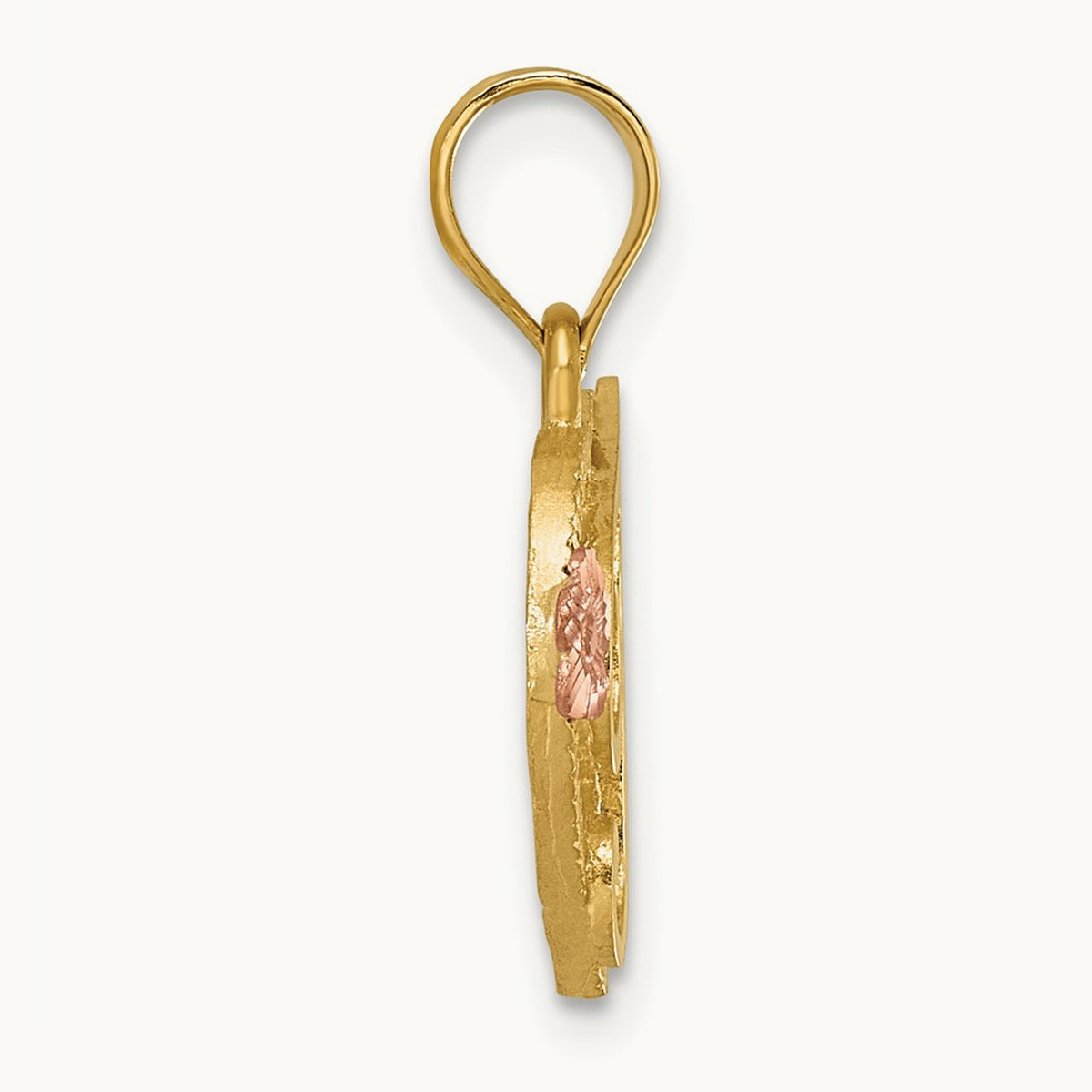 Heart Initial Pendant — 14K Two-Tone Gold, T