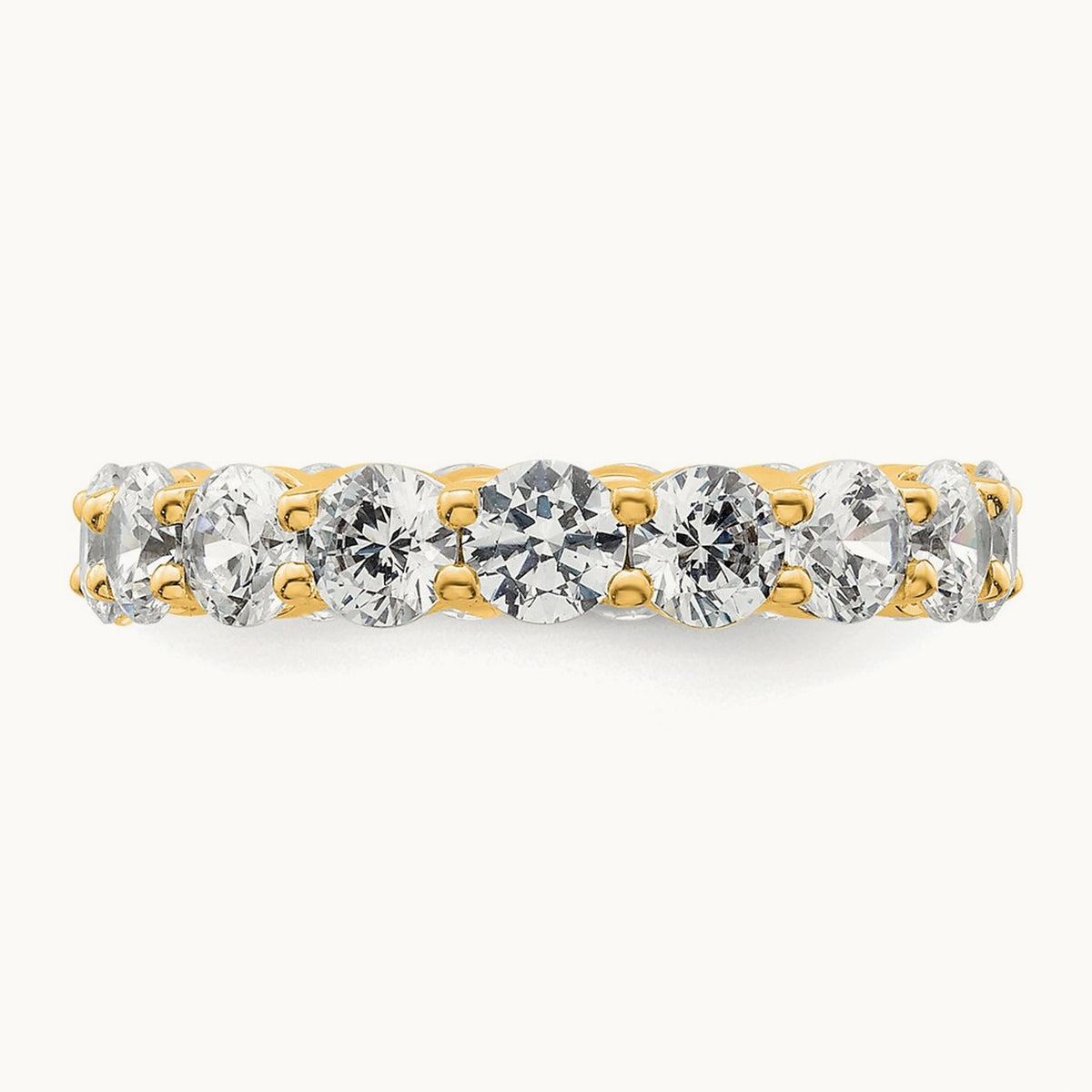 Polished Shared Prong Diamond Eternity Band, 3.00 ct tw — 14K Yellow Gold