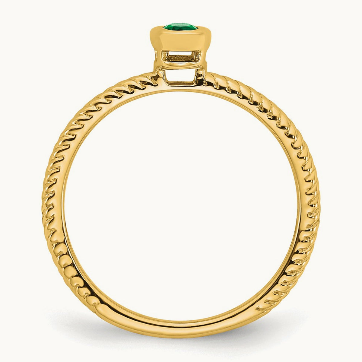 Oval Bezel Emerald Ring, 14K