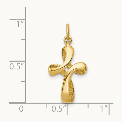 Polished Cross Charm, 14K