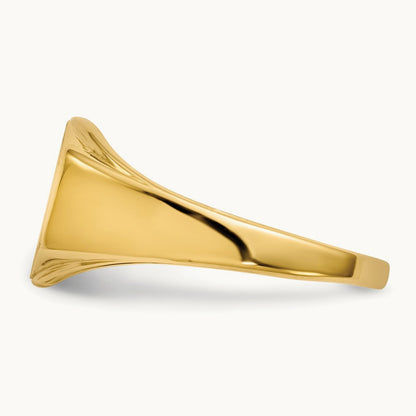 11.5x8. Open Back Signet Ring, 5mm, 14K