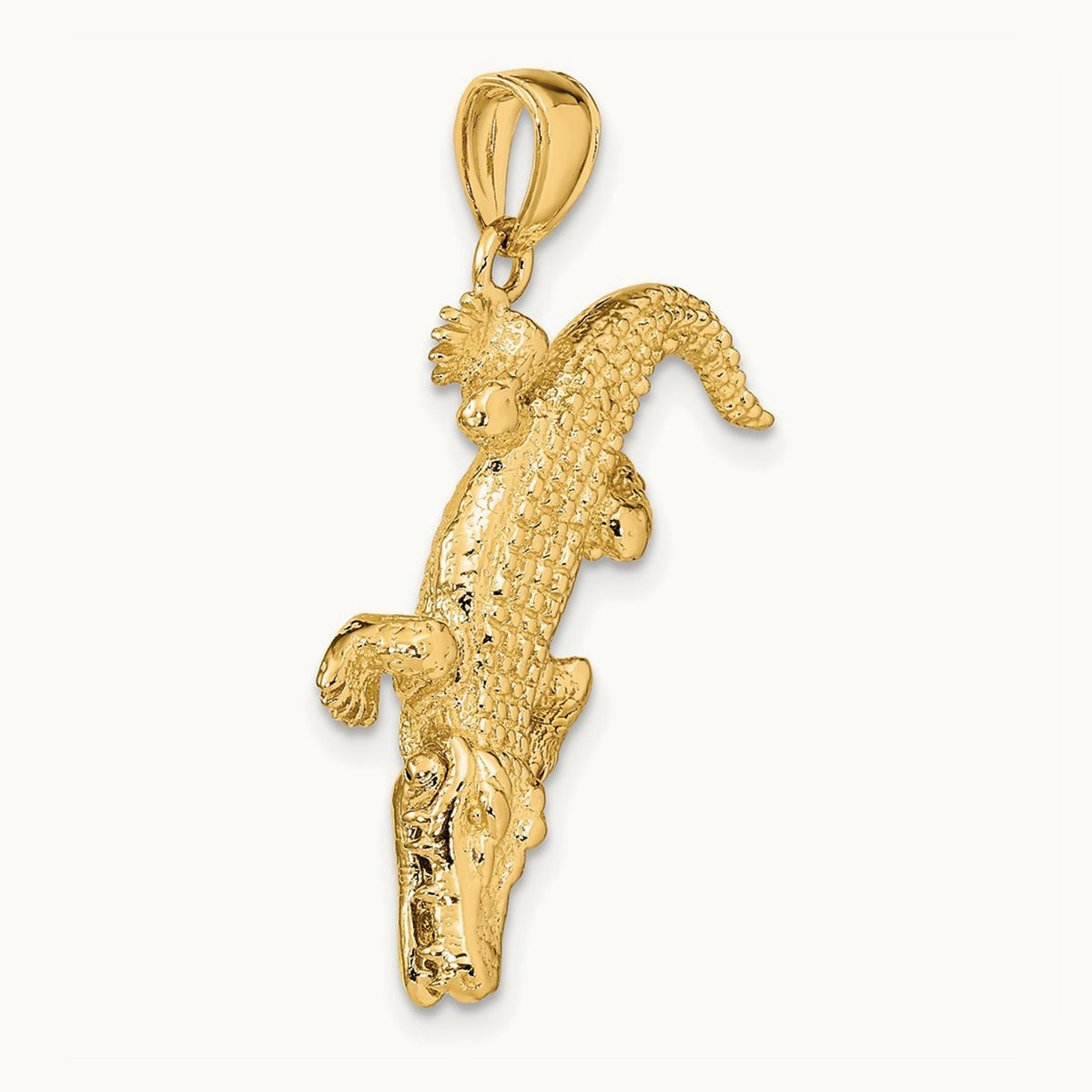 3-D Alligator w/Moveable Mouth Charm, 14K
