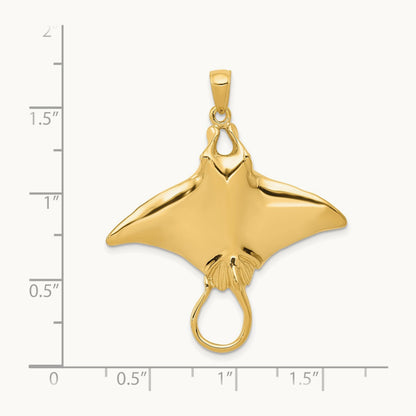 Manta Ray Pendant, 14K