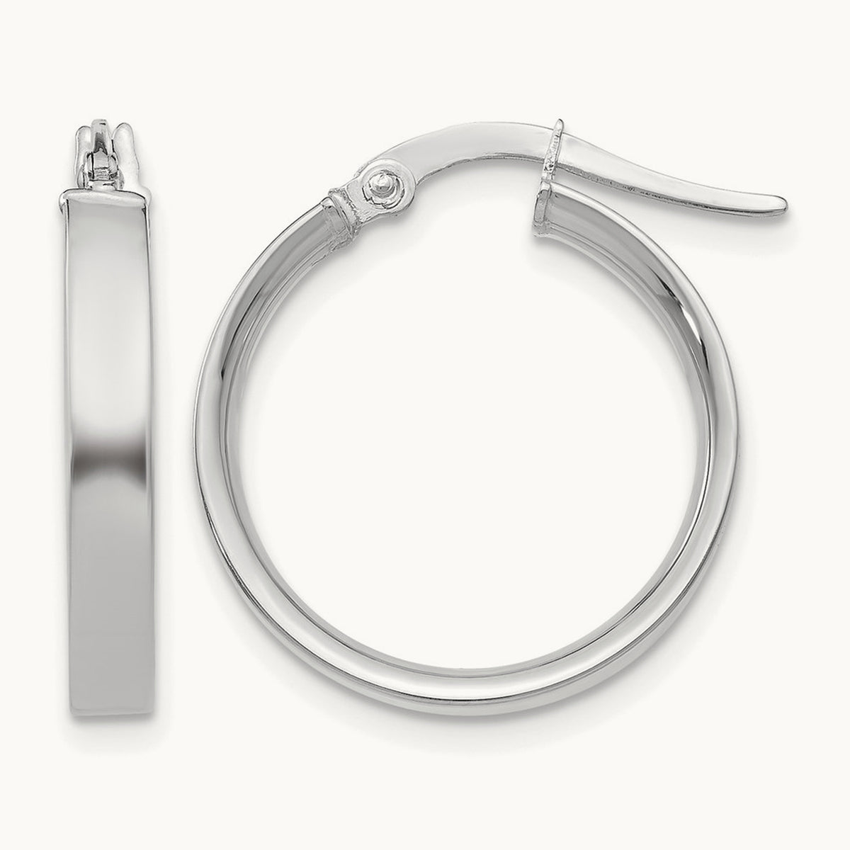 Small Hoop Earrings — 14K White Gold