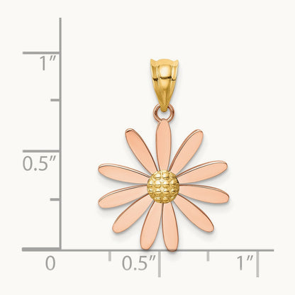 Daisy Pendant, 14K Two-tone Rose with Yellow Gold