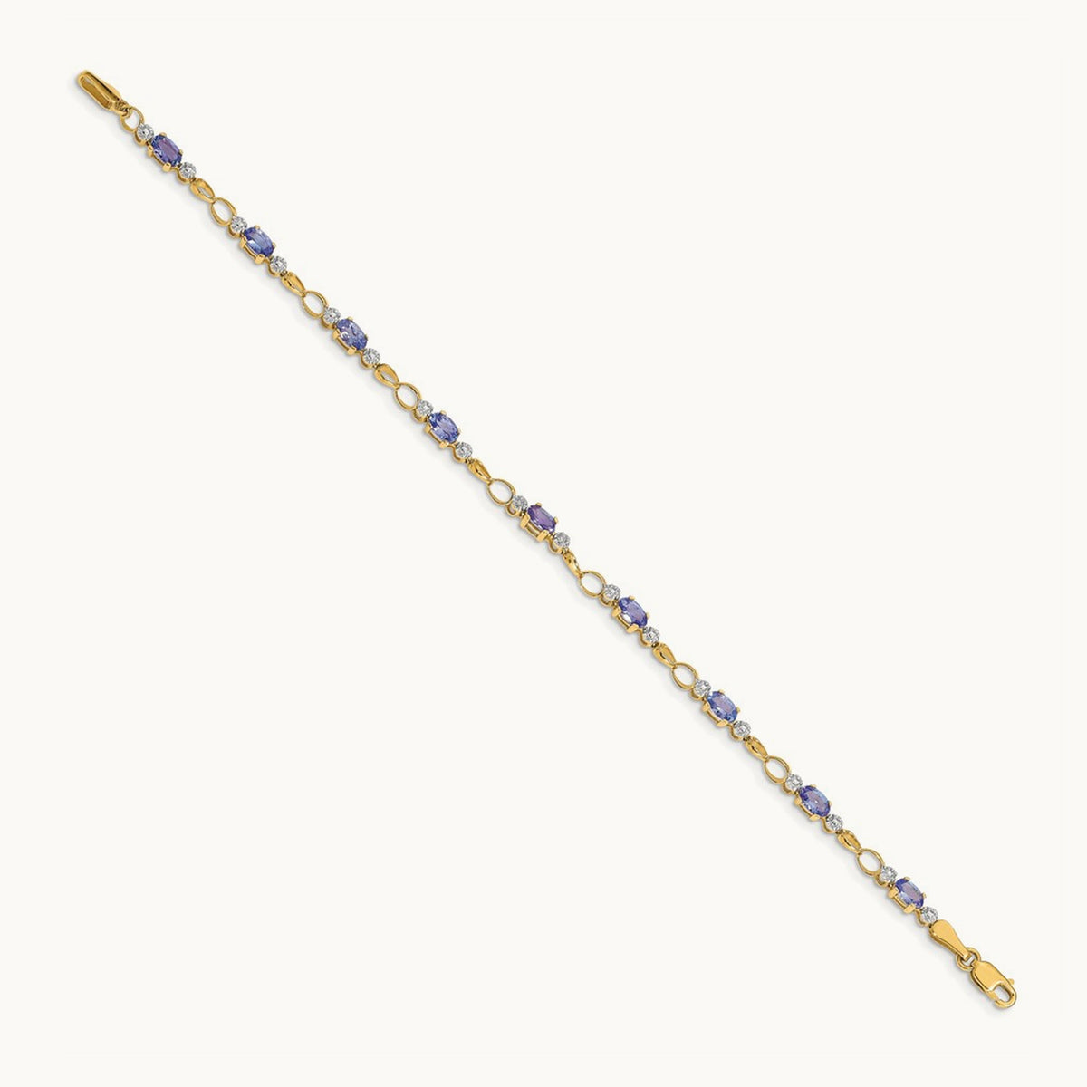 Open-Link Diamond/Tanzanite Bracelet, 14K