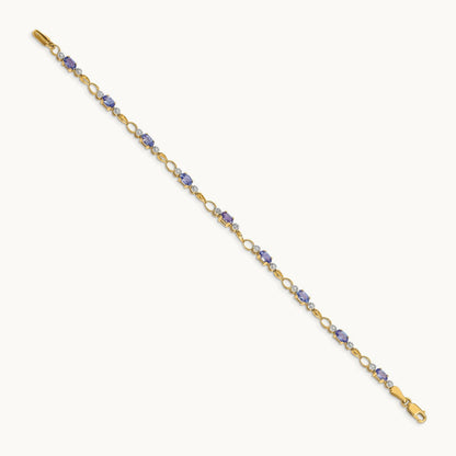 Open-Link Diamond/Tanzanite Bracelet, 14K