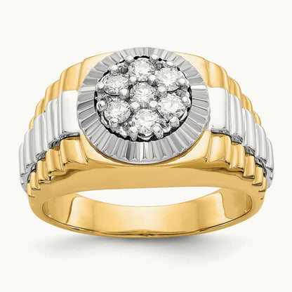 Ridged Men's Ring — 1/2 ct, 10