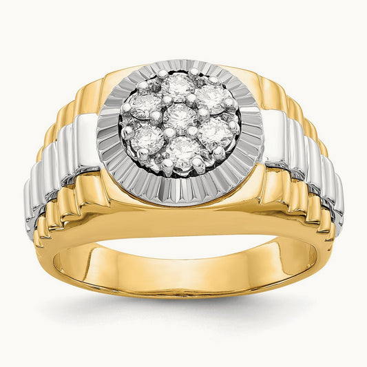 Ridged Men's Ring — 1/2 ct, 10