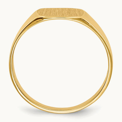 9.0x8. Closed Back Signet Ring, 5mm, 14K