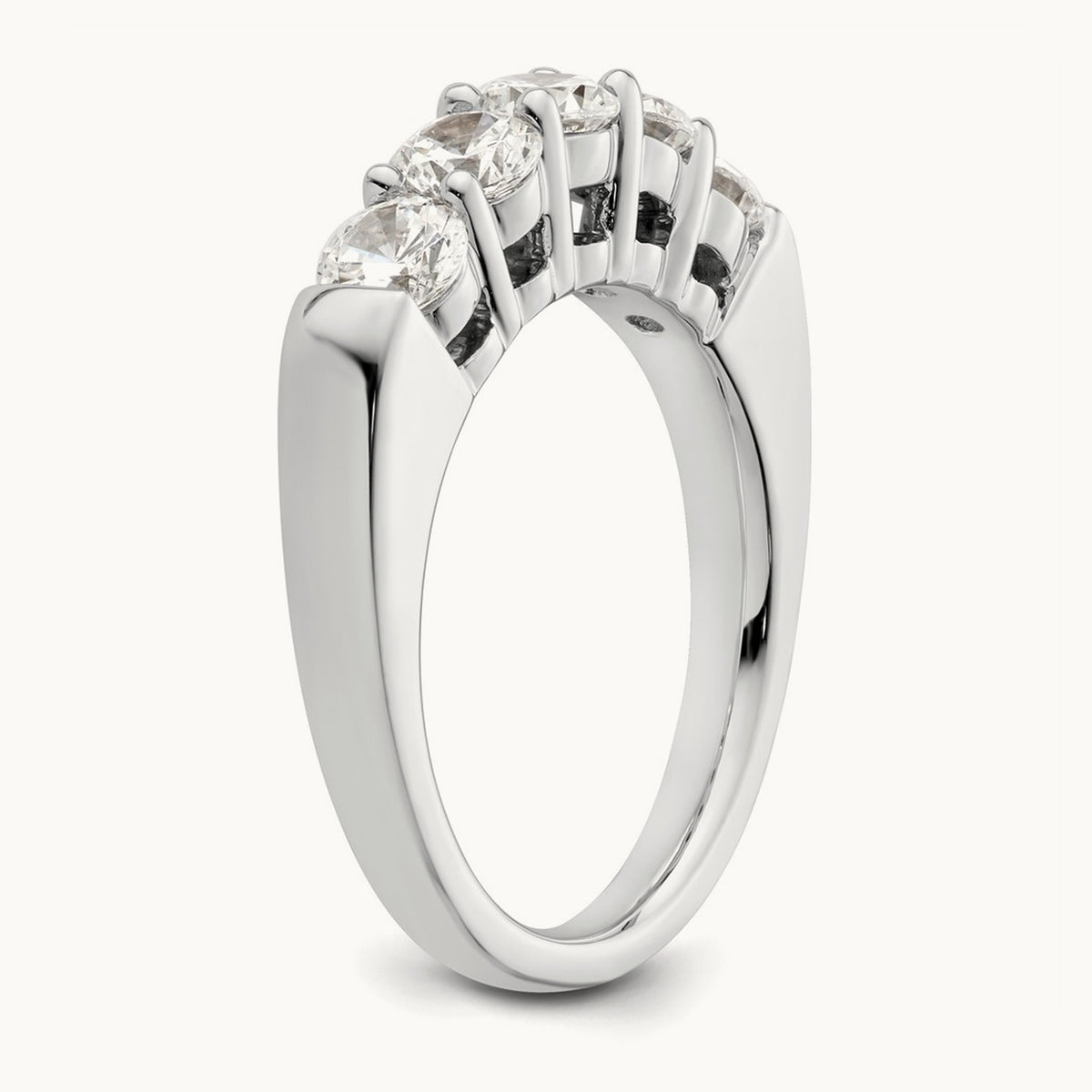 5-Stone Diamond Band, 14K White Gold