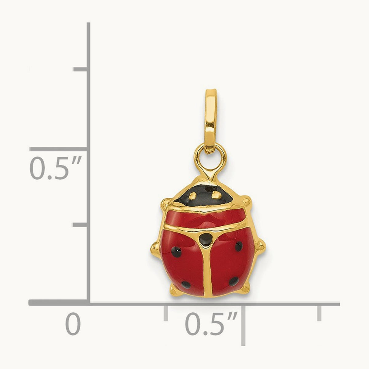 Red Enameled Ladybug Charm — photo set