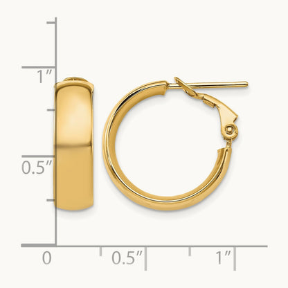 Polished Omega Back Hoop Earrings — 18mm