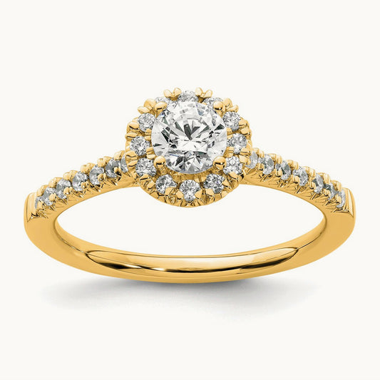 Semi-Mount Engagement Ring, 0.25-0.50 ct tw Lab-Grown Diamond — 1/4 ct, 14K Yellow Gold, 7