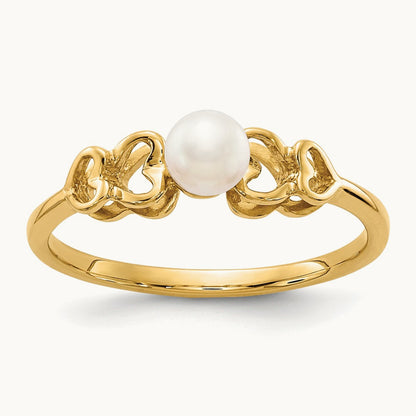 FW Cultured Pearl Ring, 4mm, 14K