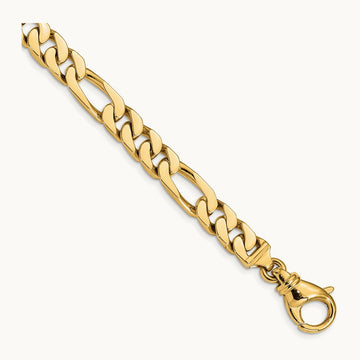 Hand Polished Fancy Link Bracelet, 7.7mm, 14K
