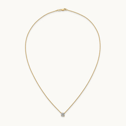 Four-Prong Solitaire Necklace, 0.50-4.00 ct tw Lab-Grown Diamond — 14K Yellow Gold