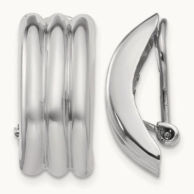 Omega Clip Non-pierced Earrings, 14K White Gold