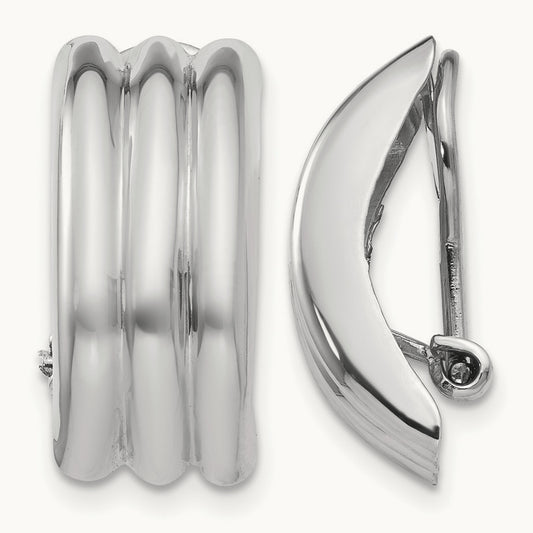 Omega Clip Non-pierced Earrings, 14K White Gold
