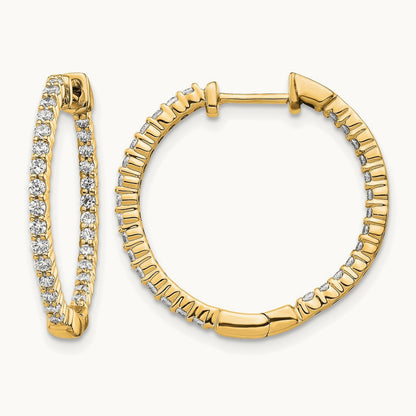 In/Out Hoop Earrings, 0.50 ct tw Lab-Grown Diamond — 14K Yellow Gold