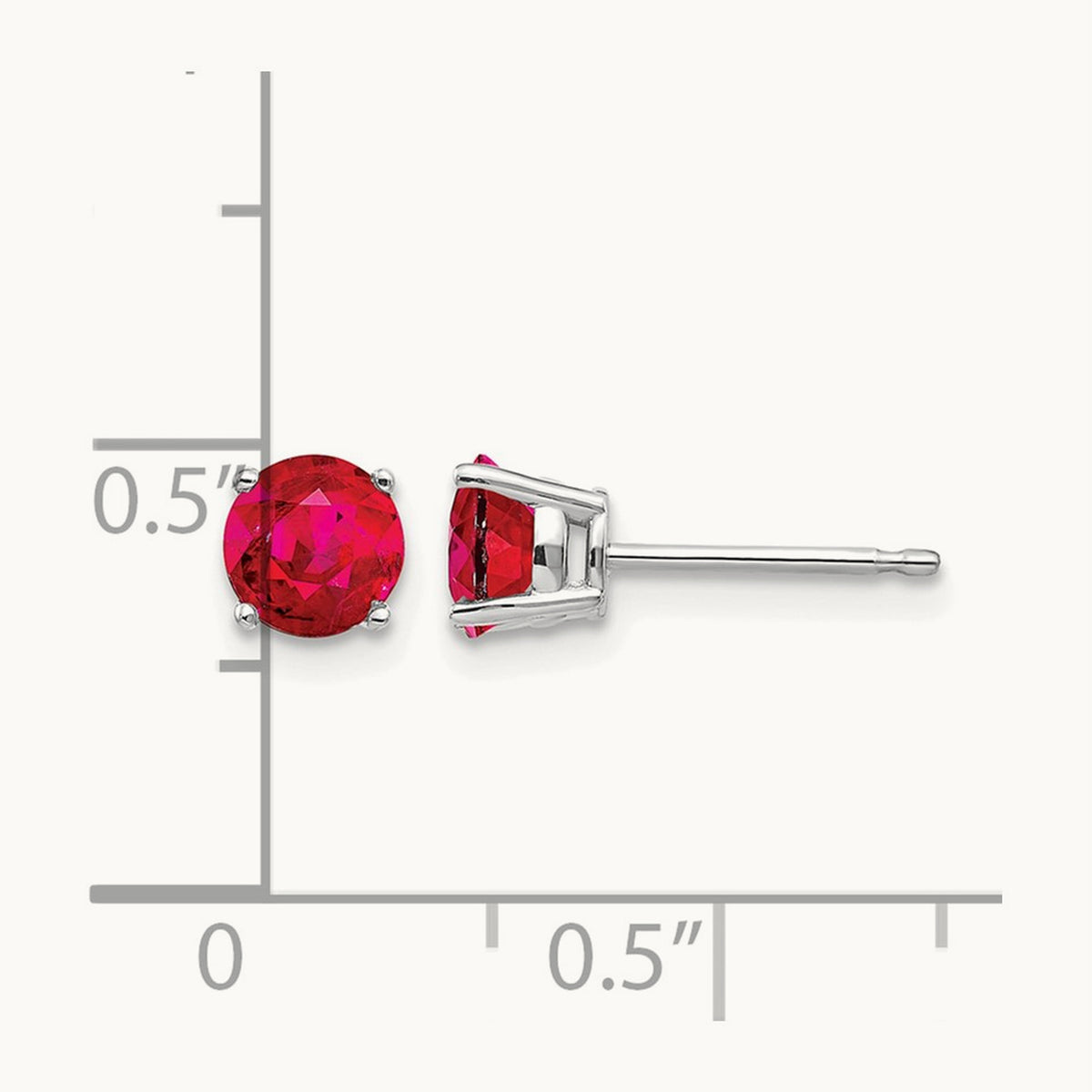 Ruby Earrings, 14K White Gold