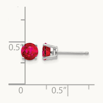 Ruby Earrings, 14K White Gold