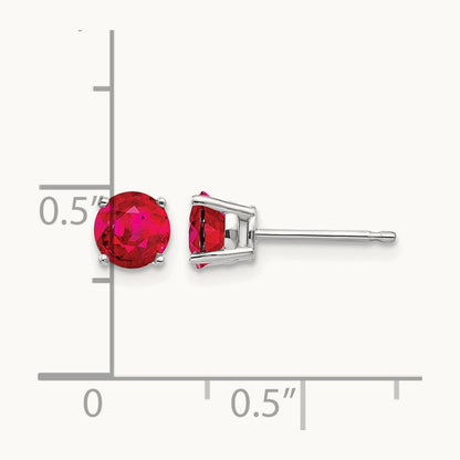 Ruby Earrings, 14K White Gold