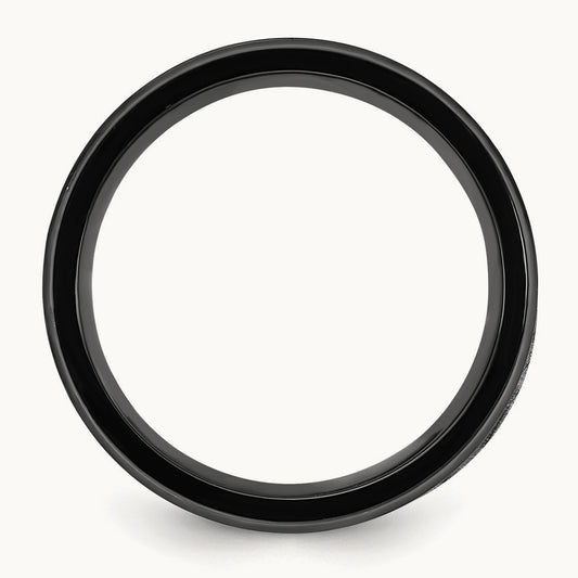 Titamium Black IP-plated Mother of Pearl Inlay Band, 8mm