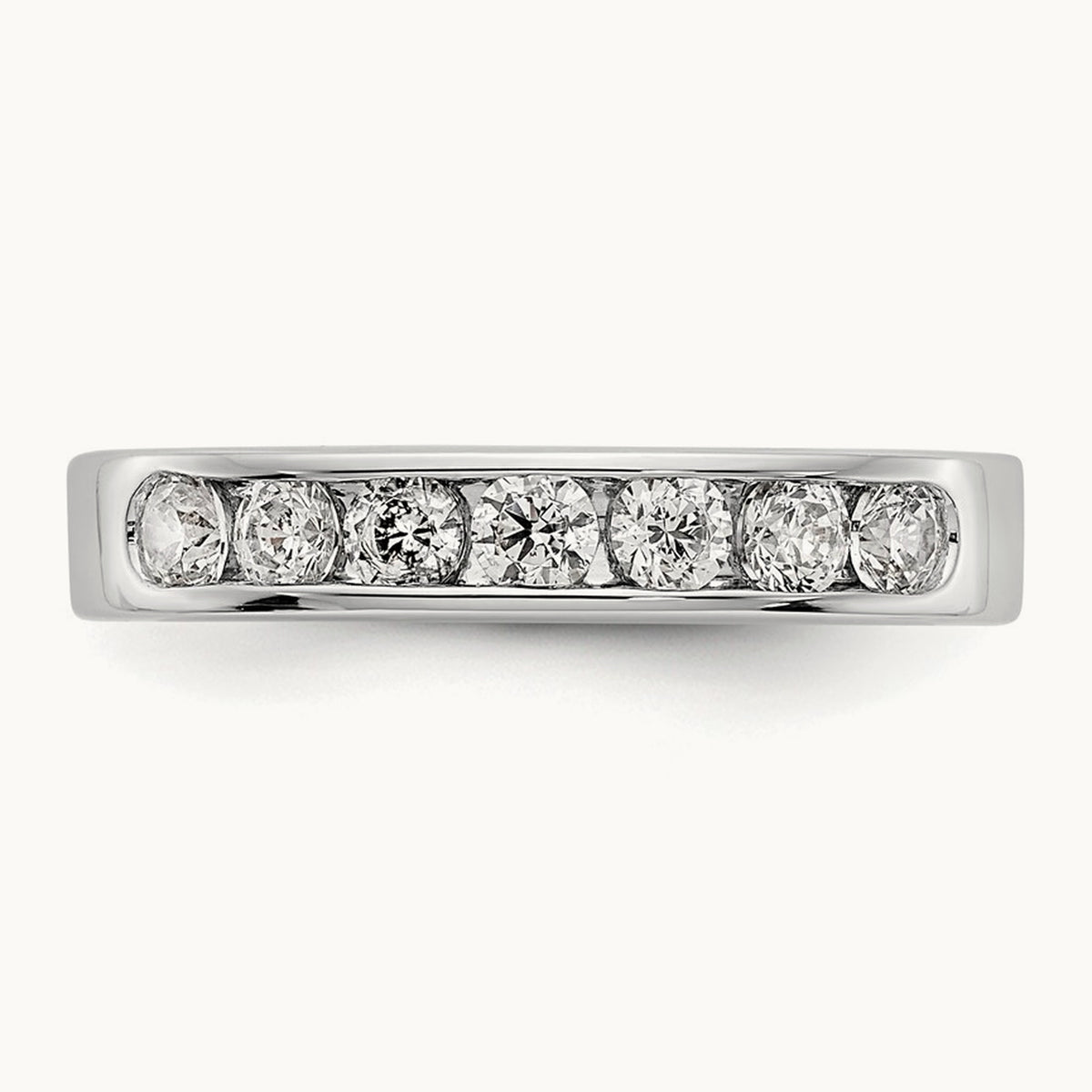 7-Stone Diamond Channel Band, 14K White Gold