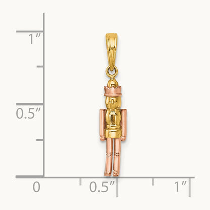 plating Polished Nut Cracker Charm, 14K with Rose