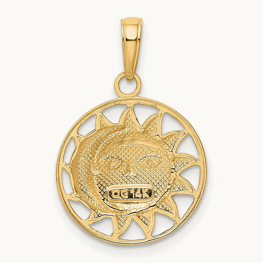 Sun and Moon Charm, 14K with Rhodium