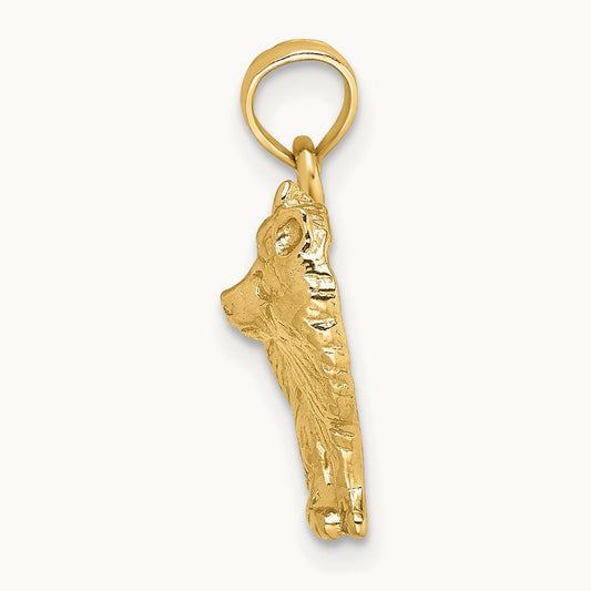 Polished Pomeranian Dog Charm, 14K
