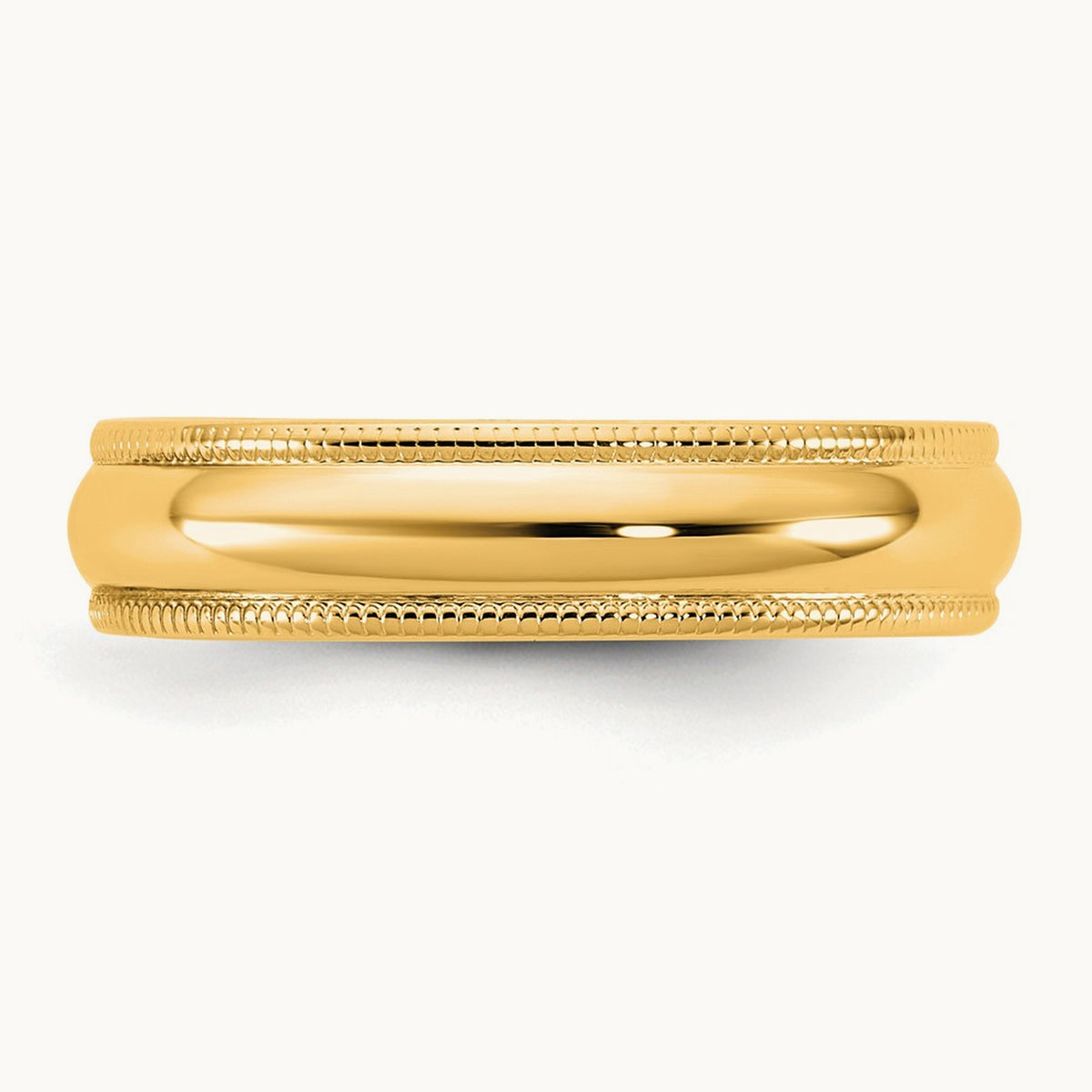 Lightweight Milgrain Half Round Band — 10K Yellow Gold, 4.5mm