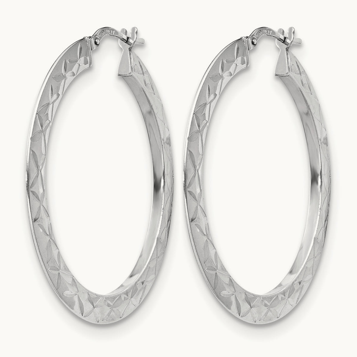 RH- Polished & D/C Hoop Earrings — Leslie's — 39.5mm