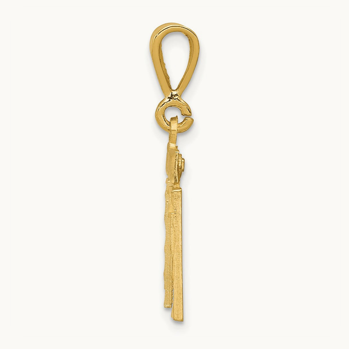Small Brushed Diamond-cut Number 11 Charm, 14K