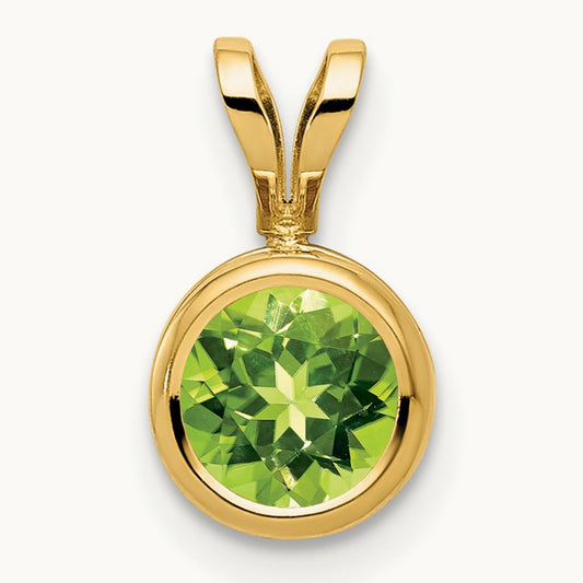 Peridot bezel pendant — photo set