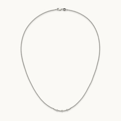 Polished Diamond Bar Necklace, 14K White Gold
