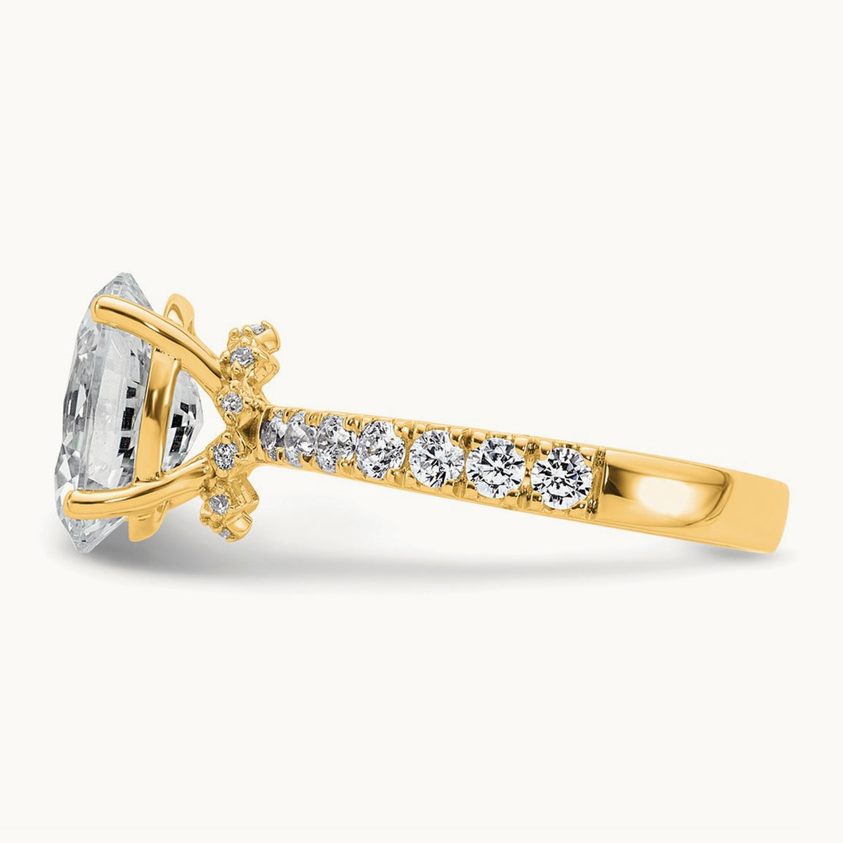 Oval Semi-Mount Solitaire Engagement Ring, 0.25-0.50 ct tw Lab-Grown Diamond — 5/8 ct, VS/SI (Great), 14K Yellow Gold