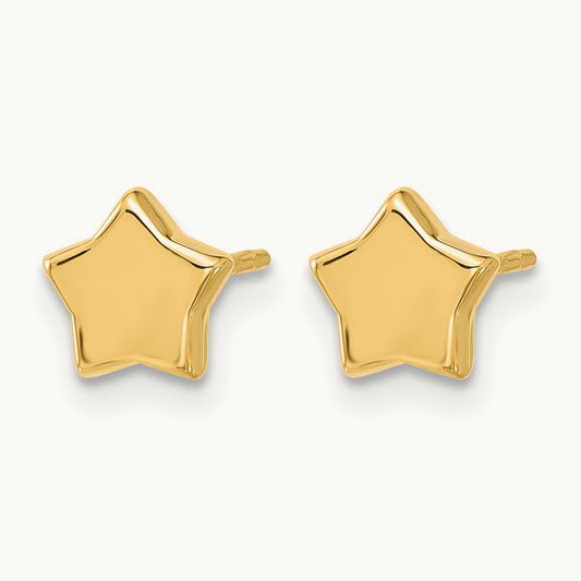Polished Stars Post Earrings, 14K — Leslie's
