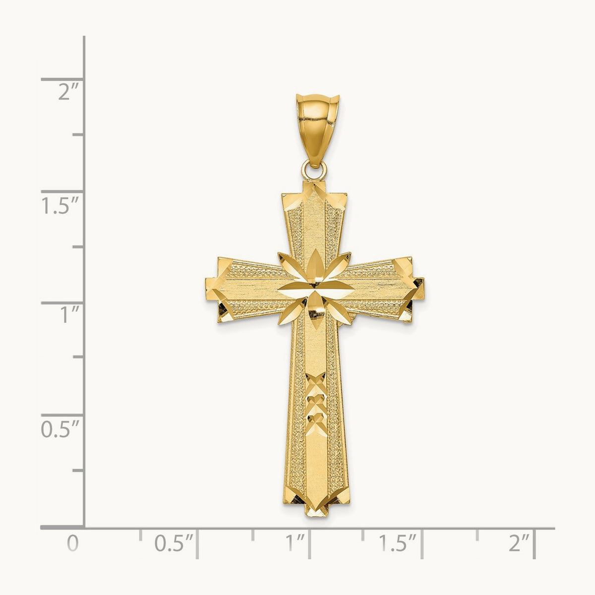 Diamond-cut Cross Pendant, 14K