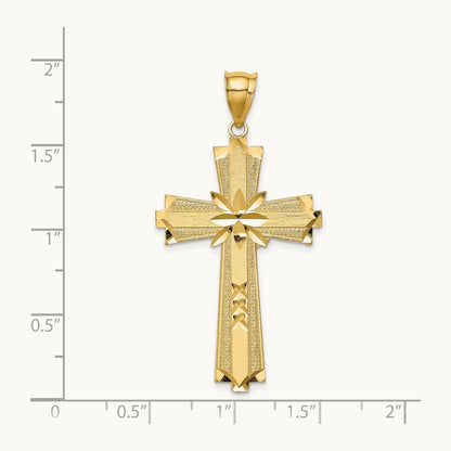 Diamond-cut Cross Pendant, 14K