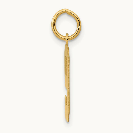 Medium Polished Number 9 Charm — 14K Yellow Gold, 16.13mm